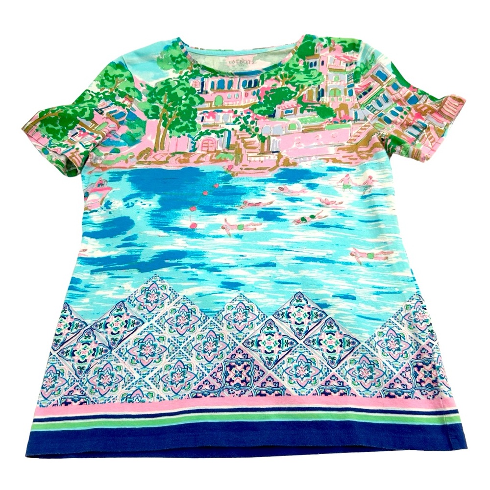 Talbots Multicolor Seaside Print Mosaic Floral To… - image 3